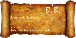 Bartek Bence névjegykártya