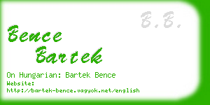 bence bartek business card